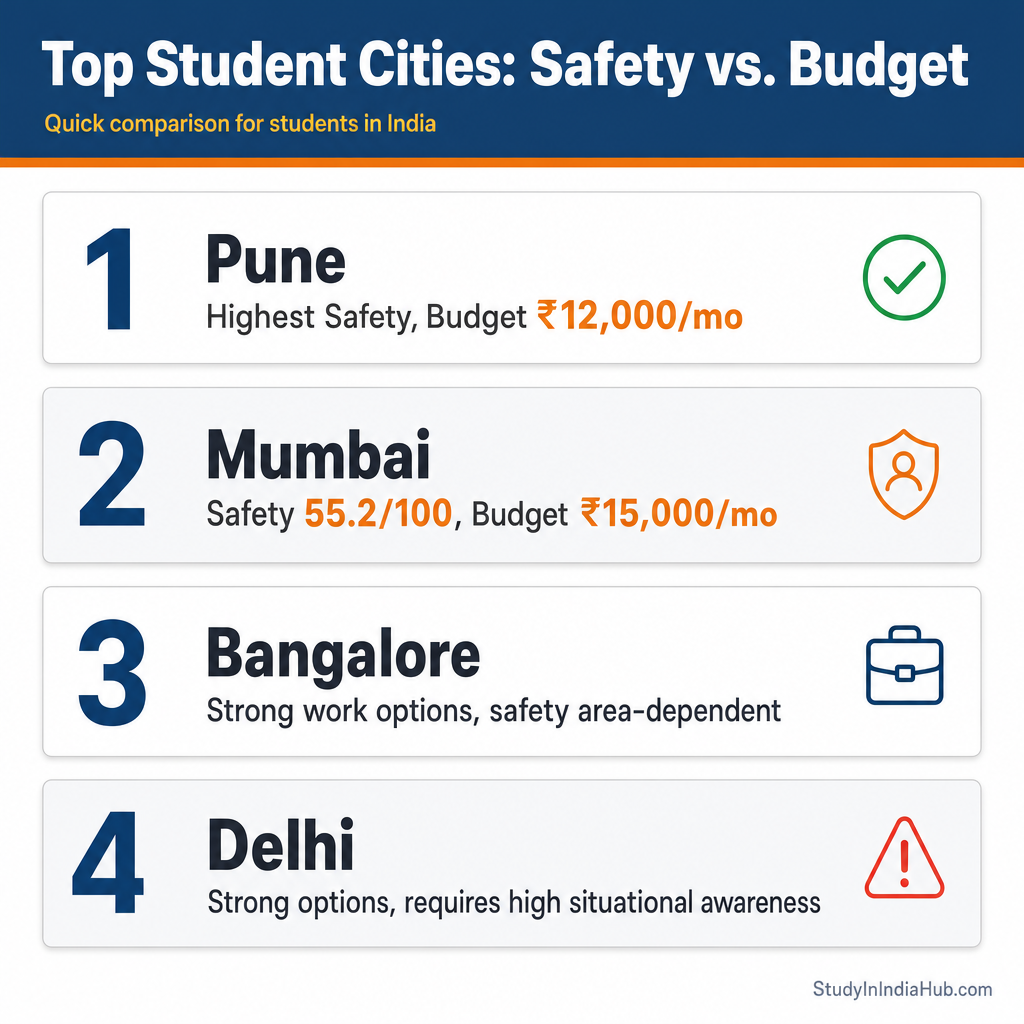 StudyInIndiaHub.com — Top Student Cities: Safety vs. Budget