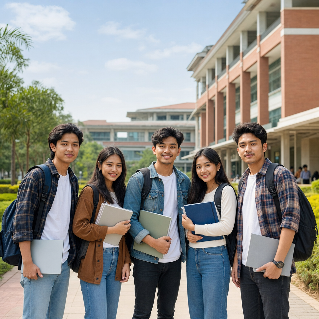 Hero image — Nepali students on an Indian engineering campus, with a "Study in India 2026" overlay